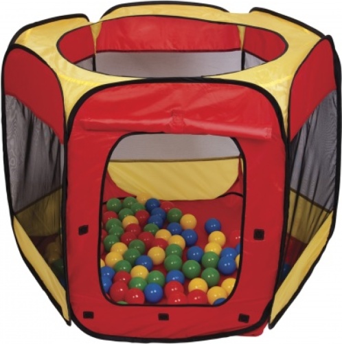 Paradiso Toys speeltent met 100 ballen 100 x 75 cm rood/geel