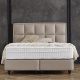 Dekbed Discounter Boxspring met Opbergbox - Miami -Taupe 140 x 200 cm, Montage: Incl. Montage