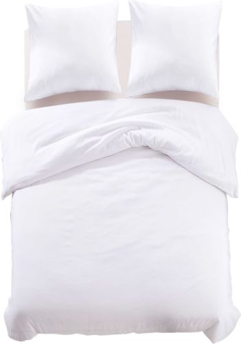 VidaXL Dekbedovertrekset 200x220/60x70 cm wit