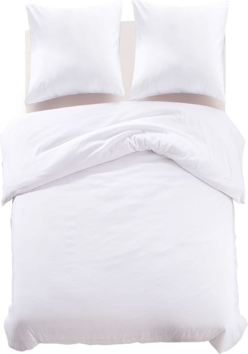 VidaXL Dekbedovertrekset 200x220/60x70 cm wit