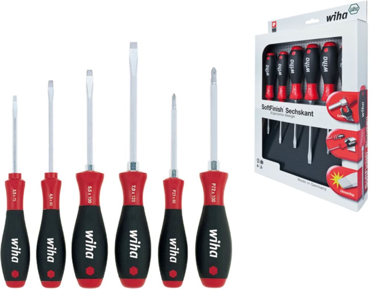 Wiha SoftFinish Schroevendraaier set 6-delig 21249