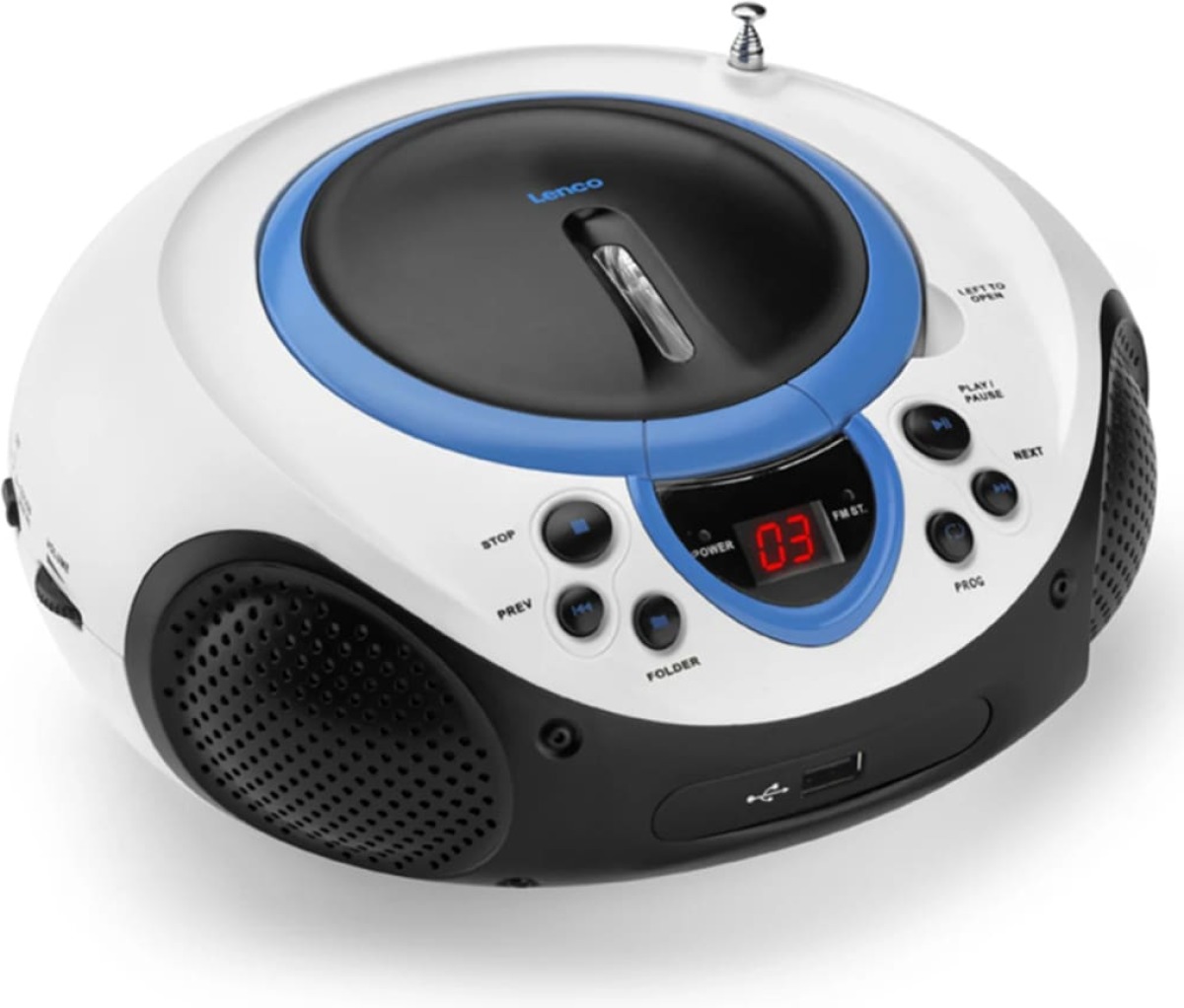 Lenco Radio/CD-speler SCD-38 blauw en wit A001218
