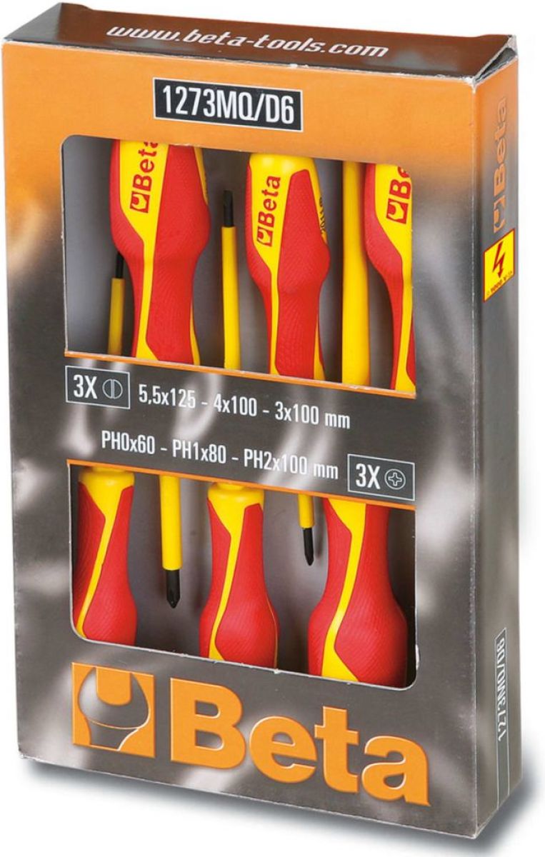 Beta Tools Zes Stuk Schroevendraaier 1273MQ / D6 Staal 012730851