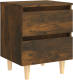 VidaXL Nachtkastje met houten poten 40x35x50 cm gerookt eikenkleurig