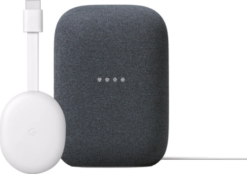 Google Chromecast 4K met Google TV + Google Nest Audio Charcoal