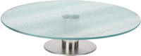 4Goodz Draaibaar Taartplateau Mat Glas Met Rvs Voet - 30 Cm Doorsnede