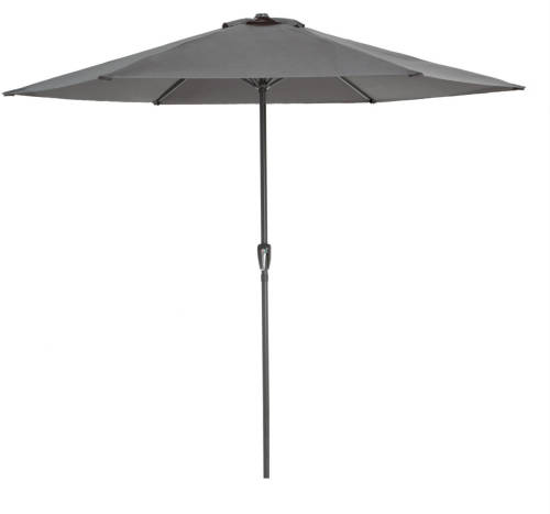 Acaza Ronde Stokparasol In Aluminium - Parasol Met 300 Cm Diameter - Grijs