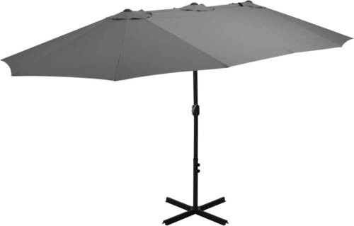 VidaXL Parasol Met Aluminium Paal 460x270 Cm Antraciet