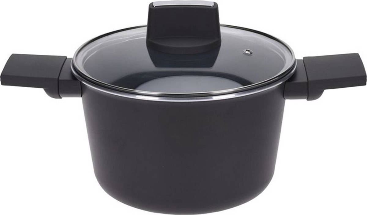 Excellent Houseware Braadpan - Kookpan Met Deksel - 20 Cm - Zwart
