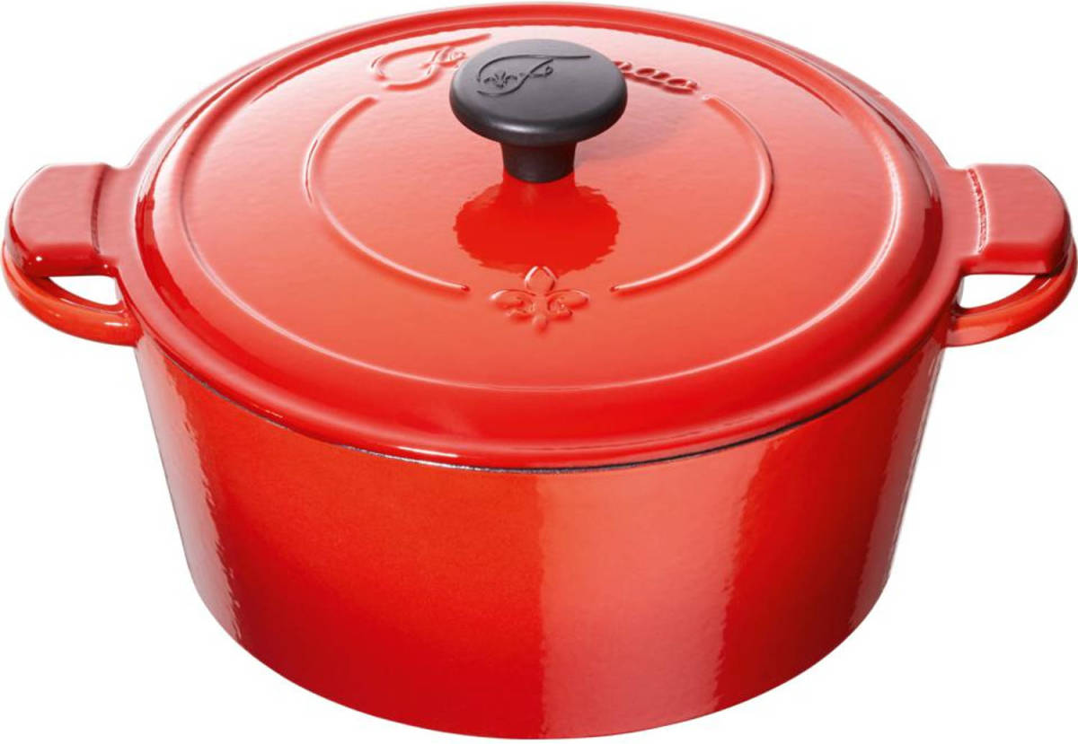 Fontignac Mains Libres Ronde Braadpan - Ø 24 Cm - 3,6 Liter - Rood