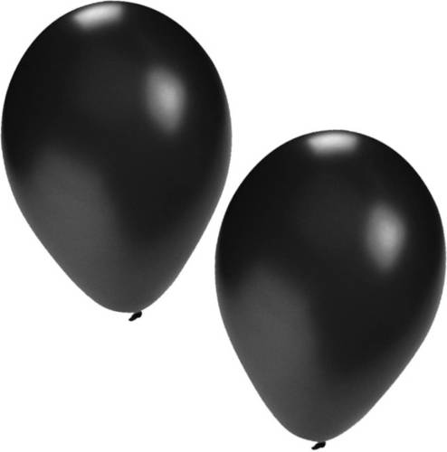 Bellatio Decorations Zwarte Verjaardag/party Thema Ballonnen 15 Stuks Van 27 Cm - Ballonnen