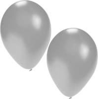 Bellatio Decorations 15x Stuks Zilveren Party Ballonnen Van 27 Cm - Ballonnen
