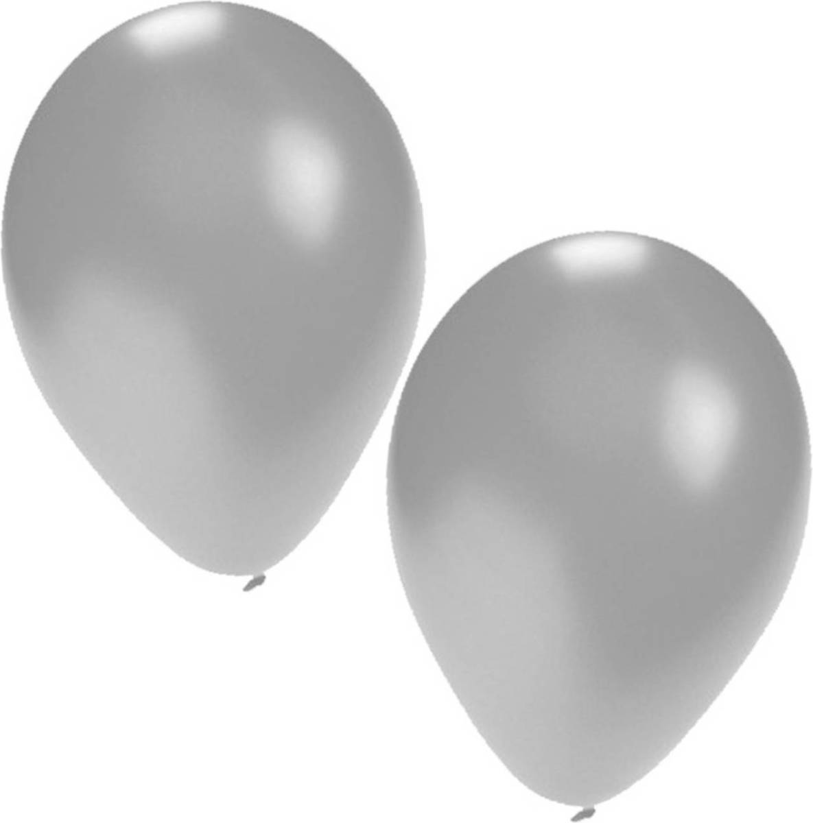Bellatio Decorations 15x Stuks Zilveren Party Ballonnen Van 27 Cm - Ballonnen