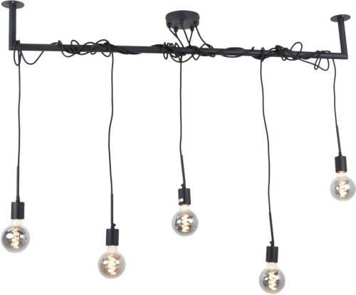 Lamponline Hanglamp Bar 5 Lichts L 120 Cm Zwart