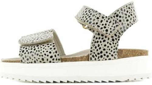Shoesme RA22S068-A leren sandalen met dierenprint beige