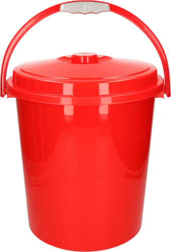 Forte Plastics Afsluitbare emmer met deksel 21 liter rood