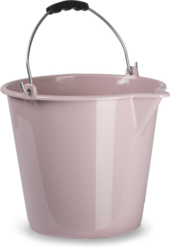 Forte Plastics Huishoud schoonmaak emmer kunststof oud roze 9 liter inhoud 30 x 26 cm