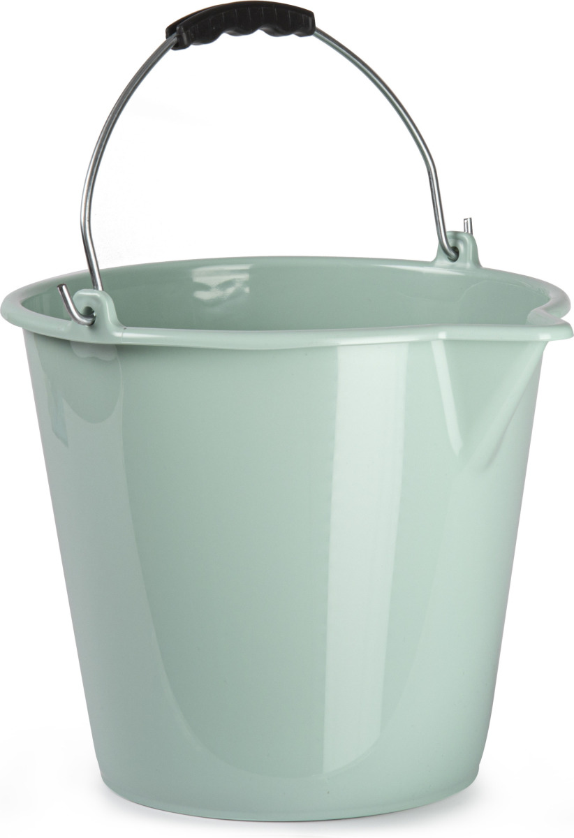 Forte Plastics Huishoud schoonmaak emmer kunststof mintgroen 9 liter inhoud 30 x 26 cm