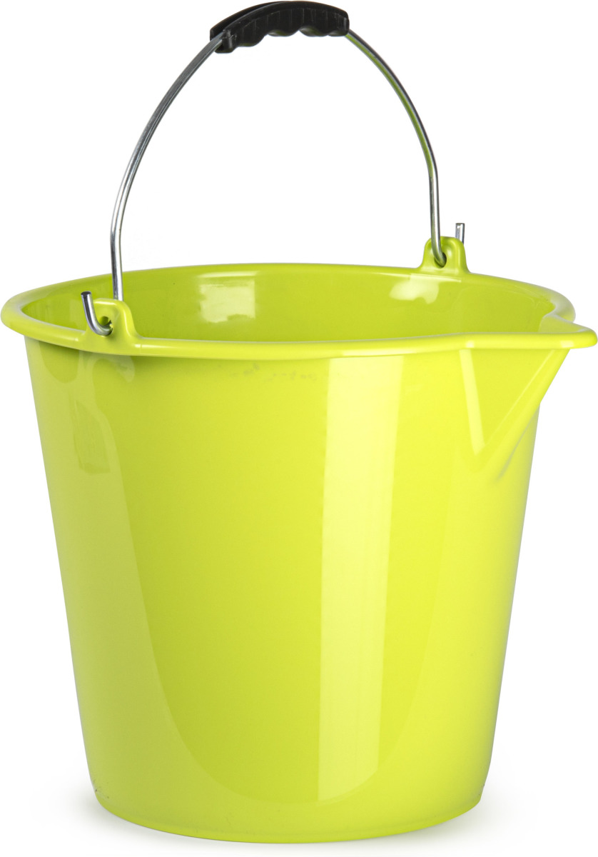 Forte Plastics Huishoud schoonmaak emmer kunststof groen 9 liter inhoud 30 x 26 cm