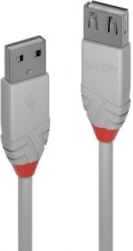 LINDY Anthra Line USB-kabel 5 m USB A Mannelijk Vrouwelijk Grijs