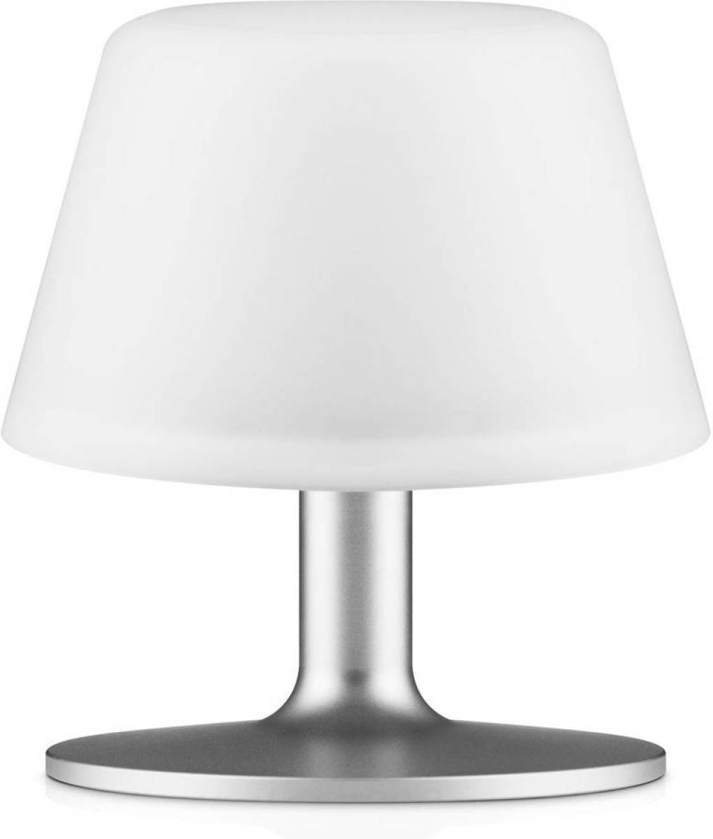 Eva Solo Tafellamp Sunlight Solar 14 Cm Aluminium Zilver/wit