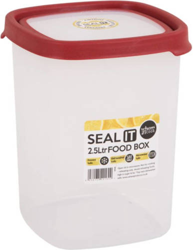 Wham Vershoudbak Seal It 2,5 Liter Polypropyleen Rood