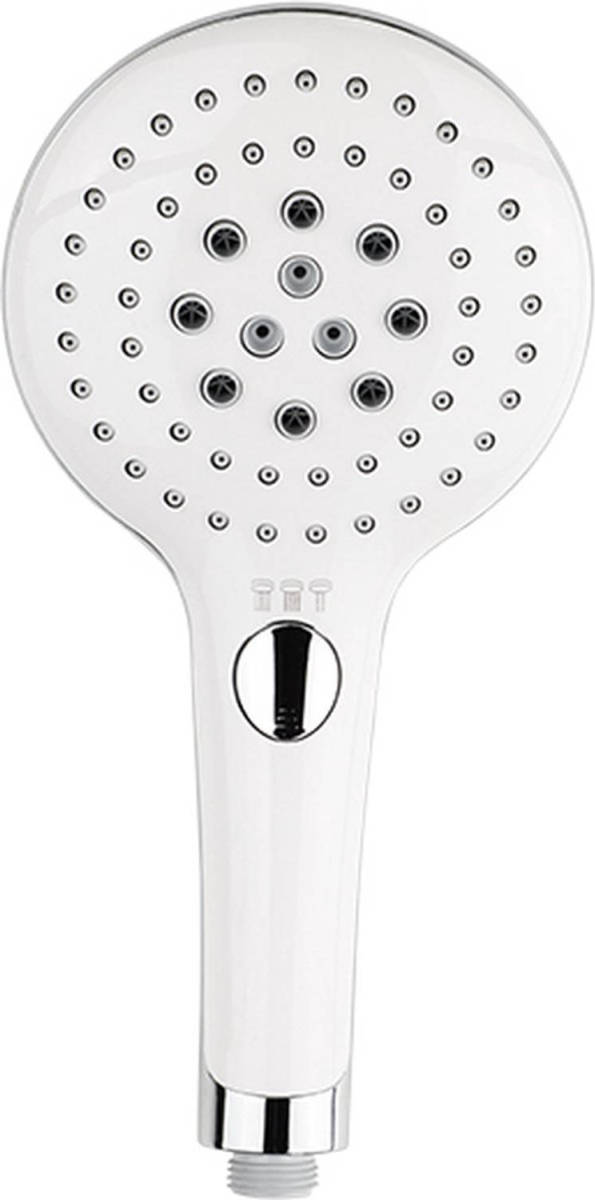 Haushalt Top Choice - Douchekop Met 3 Functies - Verchroomt - Wit - 13 X 26.5 Cm