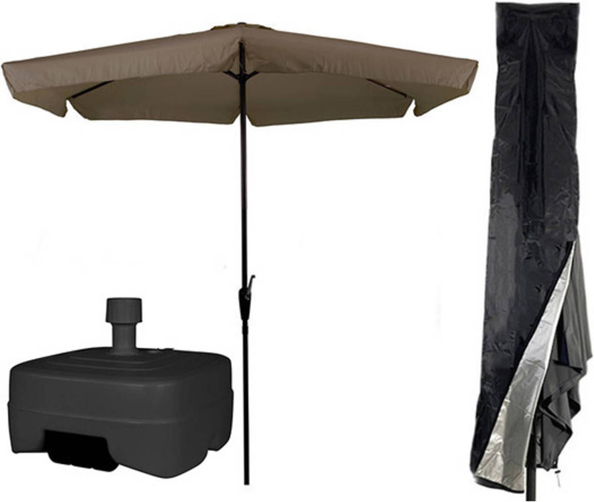 CUHOC Taupe Parasol - Parasolhoes - Extra Zware Vulbare Verrijdbare Parasolvoet