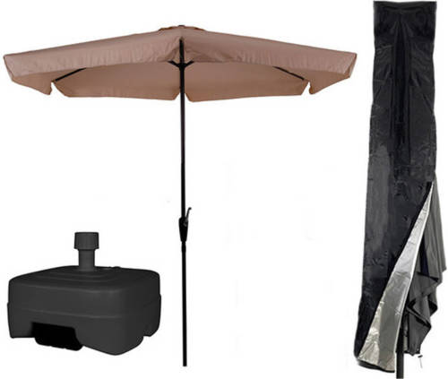 CUHOC Beige / Ecru Parasol - Parasolhoes - Extra Zware Vulbare Verrijdbare Parasolvoet