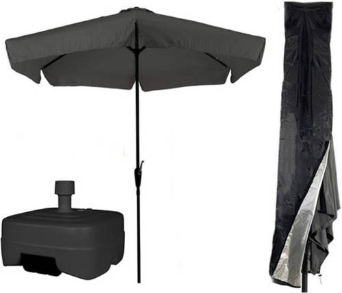CUHOC Grijze / Antraciete Parasol - Parasolhoes - Extra Zware Vulbare Verrijdbare Parasolvoet