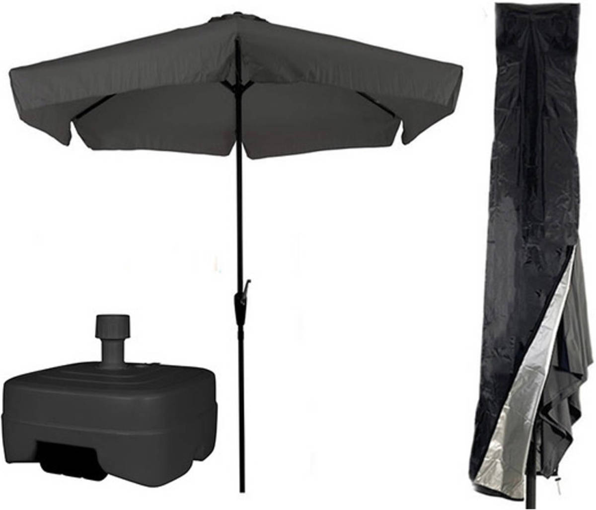 CUHOC Grijze / Antraciete Parasol - Parasolhoes - Extra Zware Vulbare Verrijdbare Parasolvoet
