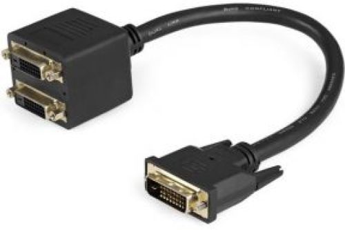 Startech .com 30 cm lange DVI-D naar 2x DVI-D digitale videosplitterkabel M/F