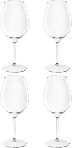 Santex 4x Witte Of Rode Wijn Glazen 51 Cl/510 Ml Van Onbreekbaar Transparant Kunststof - Wijnglazen
