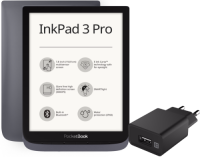 PocketBook Inkpad 3 Pro + XtremeMac Oplader met Usb A Poort 12W Zwart