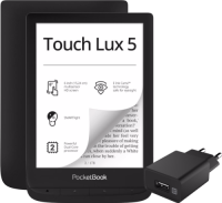 PocketBook Touch Lux 5 Ink + XtremeMac Oplader met Usb A Poort 12W Zwart