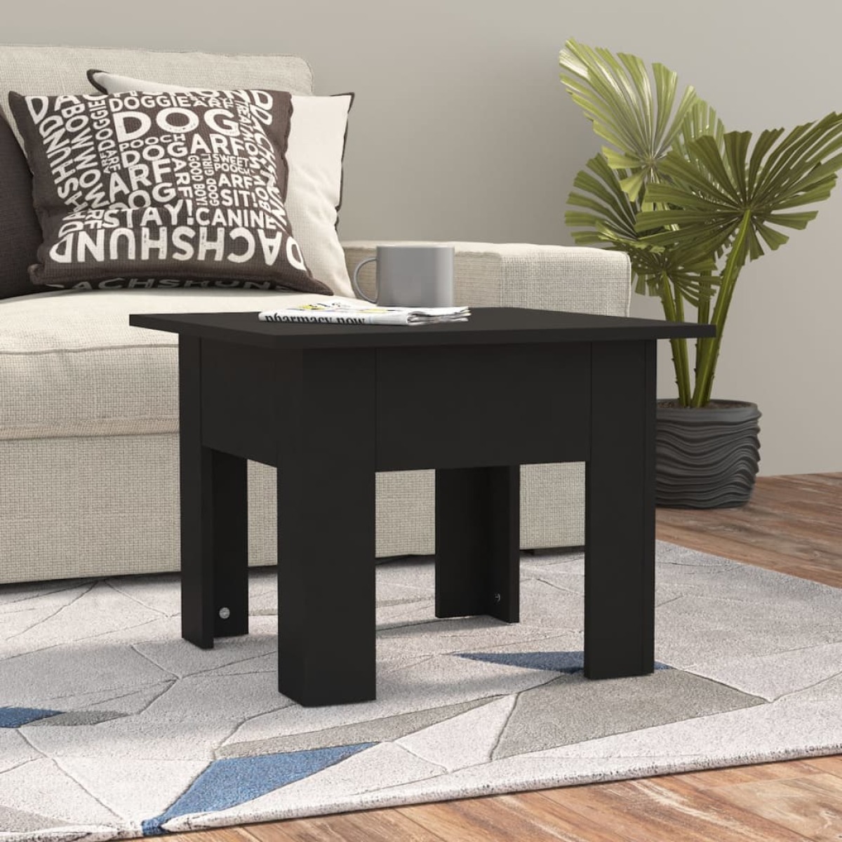 VidaXL Salontafel 55x55x42 cm spaanplaat zwart