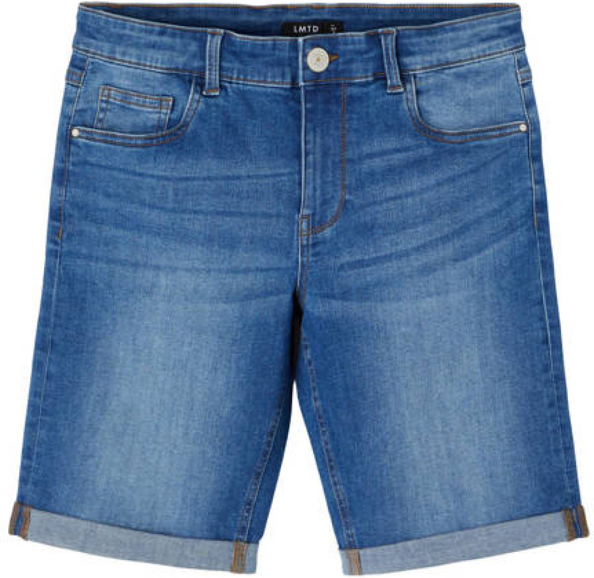 LMTD regular fit jeans bermuda NLMTOMO stonewashed