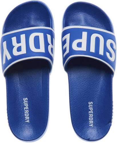 Superdry Sport Code Core Pool Slide badslippers kobaltblauw/wit