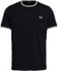 Fred Perry T-shirt TWIN TIPPED met contrastbies navy