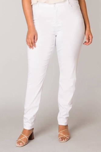 Base Level Curvy by Yesta push-up slim fit jeans Joya White wit