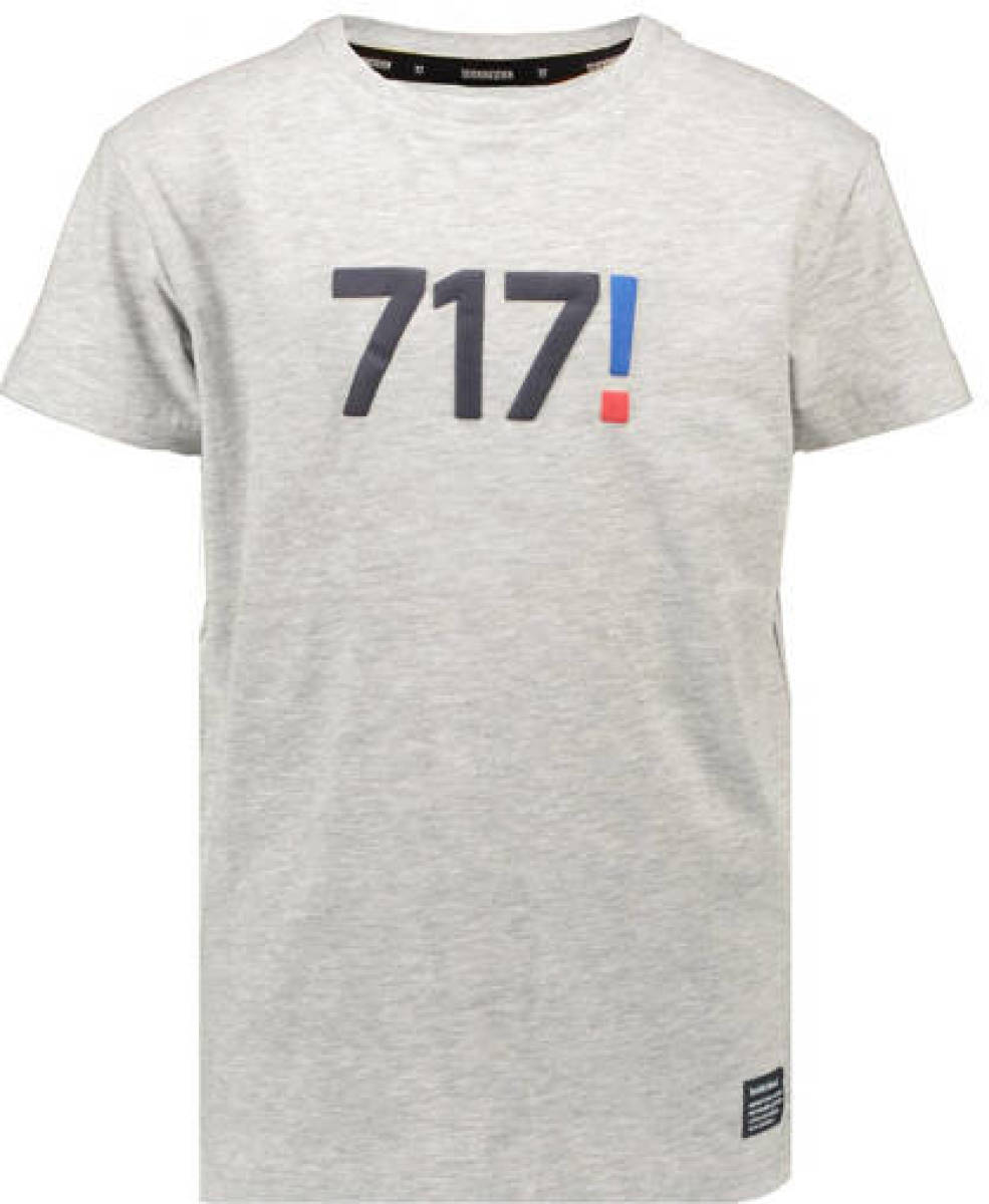 SEVENONESEVEN T-shirt met tekst grijs melange
