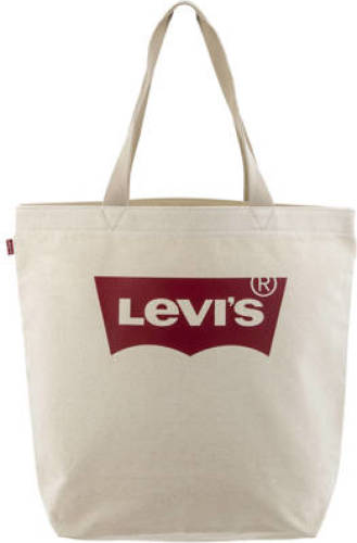 Levi's shopper met logo ecru/rood