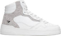 Hub Grip hoge leren sneakers wit/beige
