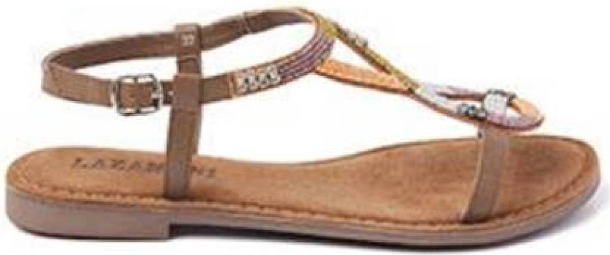 Lazamani 75.471 leren sandalen taupe