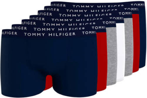 Tommy hilfiger boxershort - set van 7 donkerblauw/rood/grijs