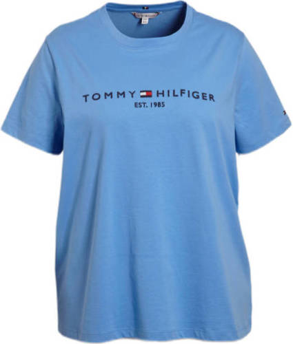 Tommy Hilfiger Curve T-shirt van biologisch katoen blauw/zwart/rood