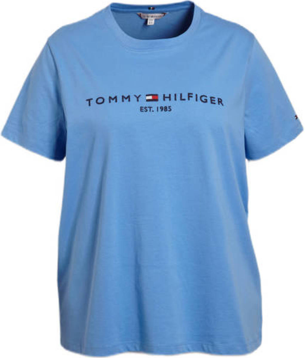 Tommy Hilfiger Curve T-shirt van biologisch katoen blauw/zwart/rood