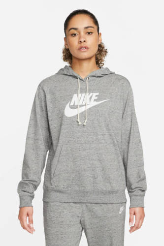 Nike hoodie met logo grijs melange/wit