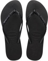 Havaianas Slim Glitter II teenslippers met glitters zwart