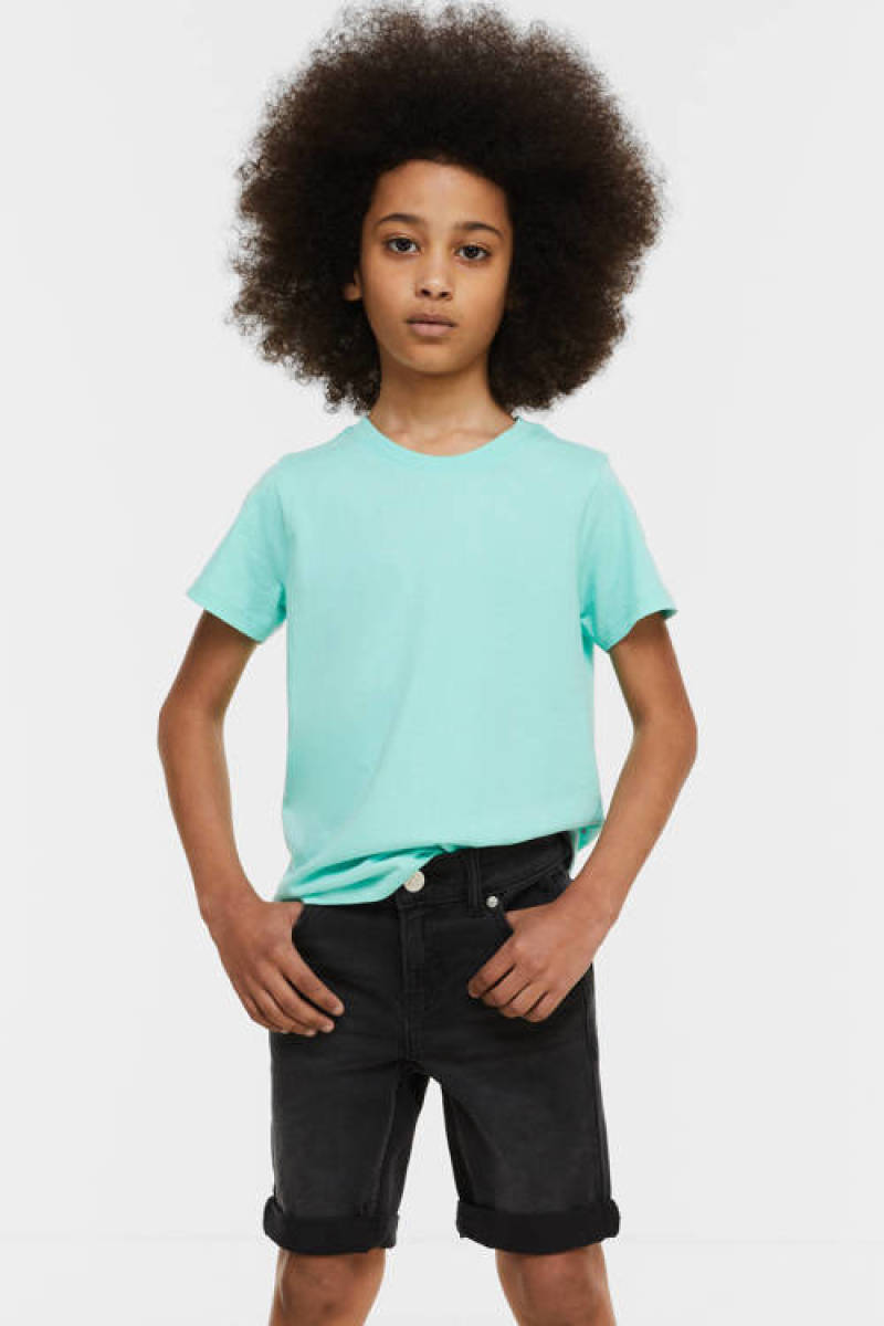 anytime slim fit denim short black used